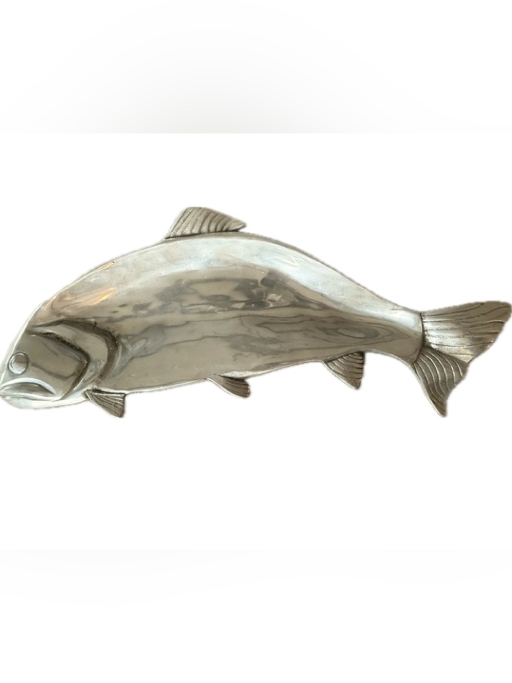 MCM Cast Aluminum Fish Tray~ Platter 18”~ Metalware